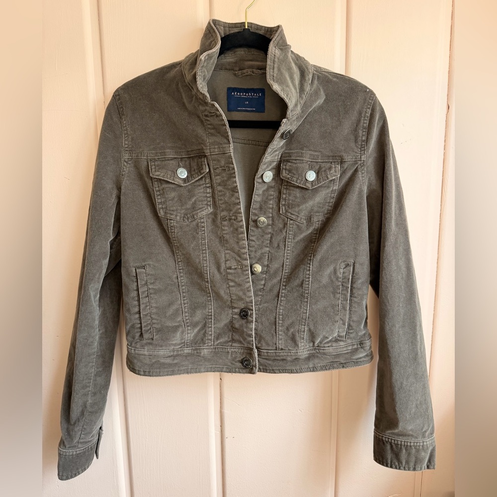 Aeropostale Women's Khaki Corduroy Jean Jacket SzL